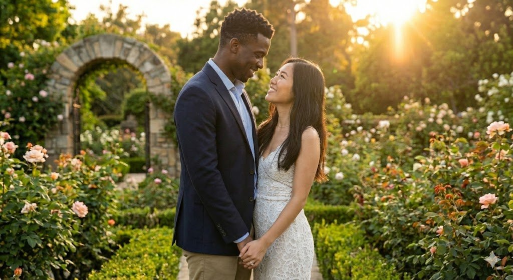 young engaged couple